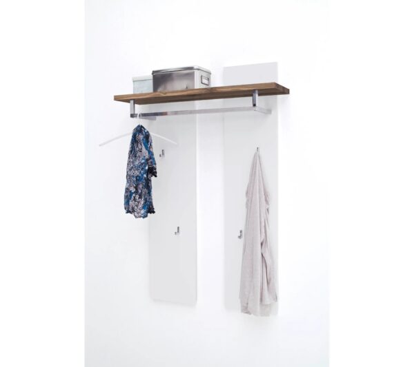Penderie Murale Avec Étagère Coloris Laqué Blanc Mat - L91 X H135 X P25 Cm