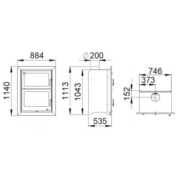 Insert à bois avec four BRONPI Murano - E 14kW – Image 4