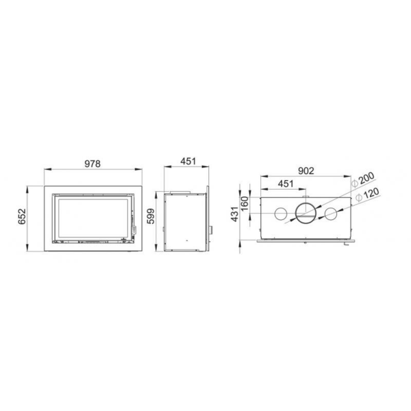 Insert à bois ventilé canalisable BRONPI Florida P 14kW – Image 5