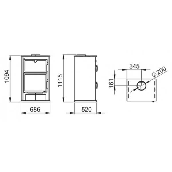 Poêle à bois avec four BRONPI Suiza 14kW – Image 9