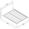 Lit coffre 140x190cm MALACA + sommier métallique relevable imitation chêne et rotin – Image 9
