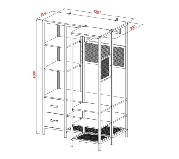 Dressing d'angle modulable MALLORY style industriel – Image 11