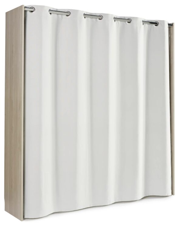 Kit dressing 2 colonnes avec rideau Komet décor chêne grisé H. 200 x L. 180 x P. 50 cm – Image 2