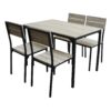 Ensemble table + 4 chaises EDISON Noir et Imitation chêne – Image 8