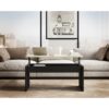 Table basse avec plateau relevable YANA Noir et imitation chêne