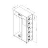 Meuble Dressing Penderie Blanc 8 Niches Miroir Roulettes L 100 H 174 P 45 Cm – Image 7