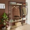 Lot De 2 Portants Vêtements En Bois Et Métal June Noir – Image 2