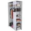 Meuble Dressing Penderie Blanc 8 Niches Miroir Roulettes L 100 H 174 P 45 Cm – Image 8