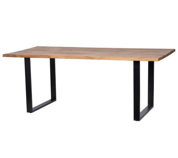 Table de séjour L.200 x l.100 cm VATIRA acacia et noir – Image 5