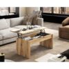 Table basse avec plateau relevable YANA Imitation chêne et noir – Image 4