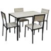 Ensemble table + 4 chaises EDISON Noir et Imitation chêne – Image 2