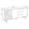Buffet 3 portes 3 tiroirs 180 cm VANIA imitation chêne – Image 7