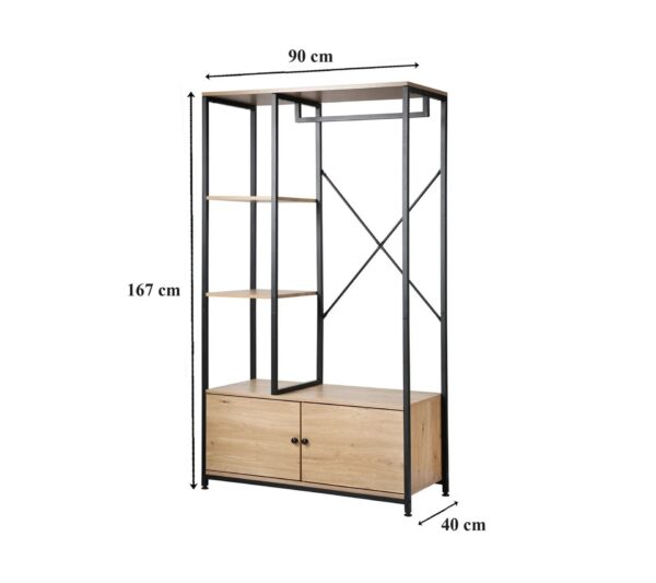 Penderie Avec Rangements Effet Bois - H167 X L90 Cm – Image 5