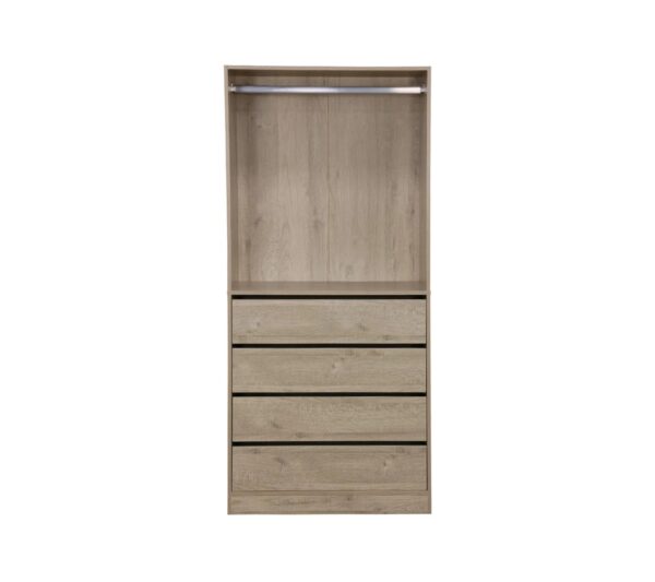 Module Dressing Avec 4 Tiroirs Et 1 Penderie Naturel Panneaux Stratifiés – Image 5