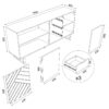 Buffet 3 portes 3 tiroirs 180 cm VANIA imitation chêne – Image 9