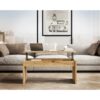 Table basse avec plateau relevable YANA Imitation chêne et noir