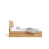 Lit coffre 140x190cm MALACA + sommier métallique relevable imitation chêne et rotin – Image 6