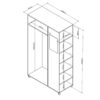 Meuble Dressing Penderie Blanc 8 Niches Miroir Roulettes L 100 H 174 P 45 Cm – Image 5