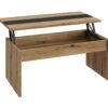 Table basse avec plateau relevable YANA Imitation chêne et noir – Image 7